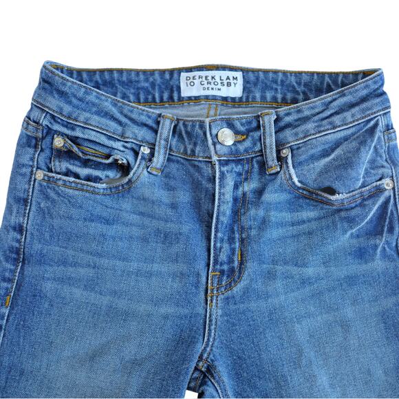 DEREK LAM 10 CROSBY GIA High Rise Crop Flare Jeans | Italian Denim | Sz 25" NEW - Picture 8 of 15
